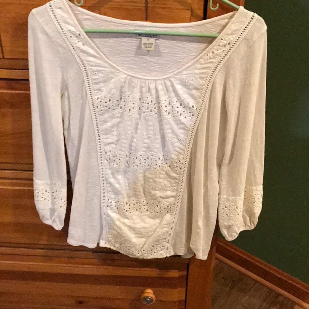 Lucky brand bohemian 3/4 sleeve top